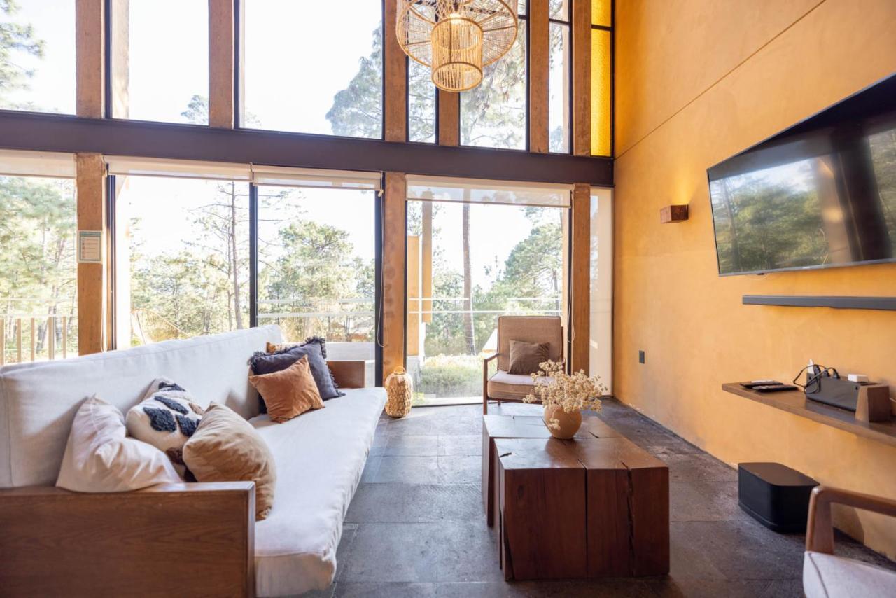 Cabana Lujo Con Alberca Climatizada Vistas Al Bosque De Mazamitla Exteriör bild